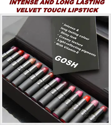 $10.42 • Buy Gosh Cosmetics Velvet Touch Lipstick Fantastic Shiny Effect Long - Lasting