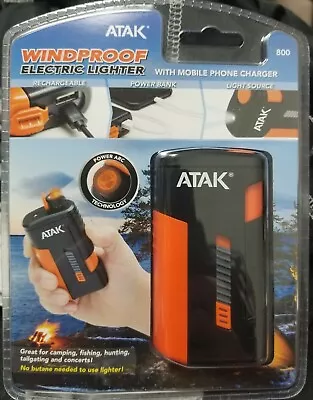 ATAK 800 Windproof Electric Lighter With Phone Charger And Flashlight NEW • $19.99