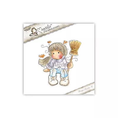 Magnolia Cling Rubber Stamp Autumn Tilda With Broom • $4