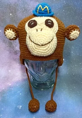 Hand Knit Monkey Beanie Skull Hat Fits Adults & Teens Cap • $6.88