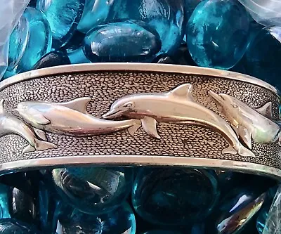 Kabana Dolphin Cuff Bracelet Medium Heavy 53+ Grams!!! Substantial Piece! • $369.55