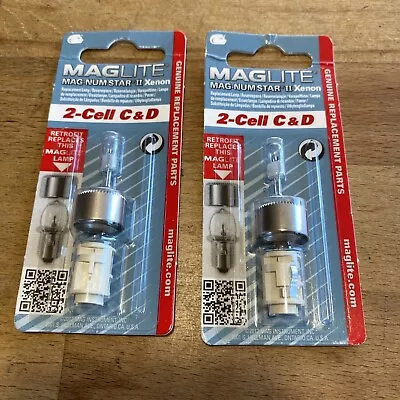 MAGLITE Mag-Num Star II Xenon Bulb For 2-Cell C & D Torch LMXA201L NEW SEALED X2 • £15