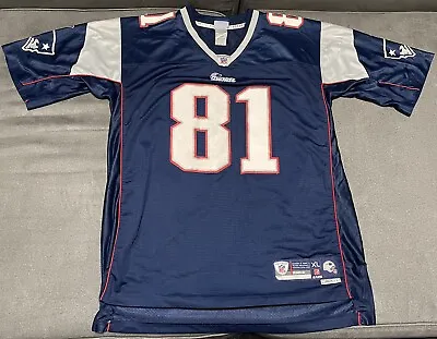 Reebok Randy Moss New England Patriots NFL Football Blue Jersey Men Sz XL • $29.95