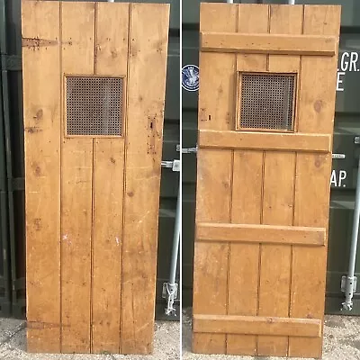 Vintage Antique Old Wooden Pine Cottage Door /Table Top H 195.2cm W 74.7cm  COT4 • £185