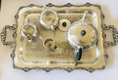 ANTIQUE MERIDEN B. COMPANY  Silver Plated Tea Coffee Service Set PLS READ • $450