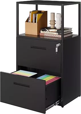 2 Drawer File Cabinet With LockFiling Cabinet Storage Shelf For Home Office • $149.99