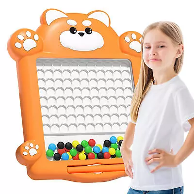 Montessori Magnetic Dots Board For Kids With Pen & Beads & 10 Cards • $17.65