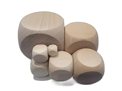 £59.99 • Buy Wooden Plain Dice Dices Cube Cubes Blank Plain Unpainted Wood 2 3 4 5 6 8 10cm