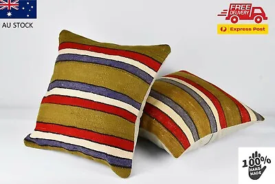 Wool Turkish Moroccan And Persian Style Kilim Cushion Covers Pillow Case Sofa • $49.95