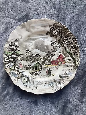 J&G Meakin Welcome Home Dinner Plates Winter Scene English Staffordshire England • $25