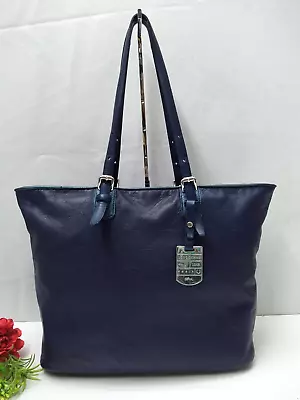 Longchamp LM Cuir Navy Blue Leather Top Handle Large Tote Bag  - Made In France • $151.20