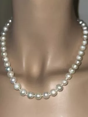 Vintage Choker Saltwater Akoya Cultured Pearl Necklace 14K White Gold 17”45Pearl • $299