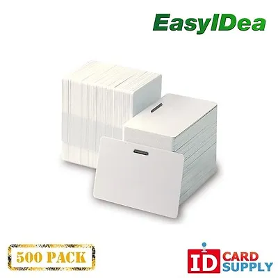 Pack Of 500 White CR80 Standard Size PVC Cards With Slot Punch On Long Side By E • $52.99
