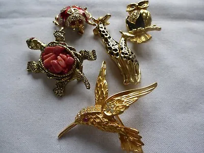 VINTAGE COSTUME JEWELLERY BROOCHES/PINS Includes BEAUTIFUL LADYBIRD • £18