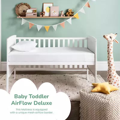 NightComfort Airflow Baby Toddler Cot Bed Mattress - 120x60x15 Cm 140x70x15 Cm • £37.59