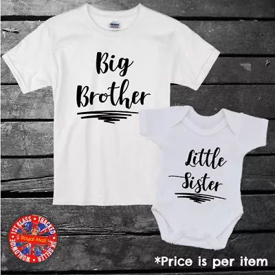 £9.99 • Buy Big & Little Brother & Sister Kids T-shirt, Baby Grow. Boys, Girls, Gift, Set