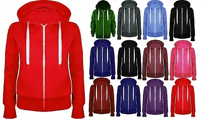 £11.99 • Buy Ladies Girl Zip Up Sweatshirt Hooded Hoodie Coat Jacket  PLUS SIZE Top Jacket
