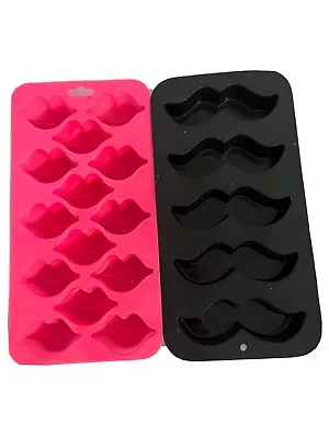 Lips And Mustaches Ice Tray Silicone Molds For Soap Bath Bomb Or Resin • $5