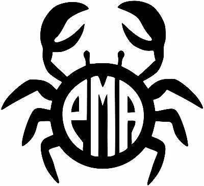 Custom Crab Monogram Initials Personalized Vinly Decal U Pick SIZE + COLOR • $6.99