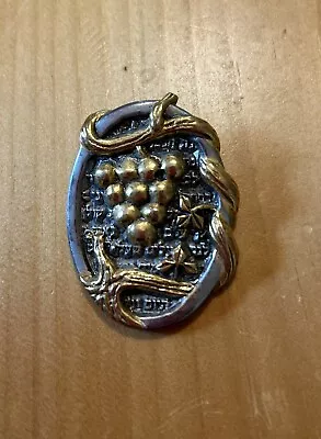 Vtg FRANK MEISLER Grape Pendant Gold & SILVER TONE Brooch PIN • $30