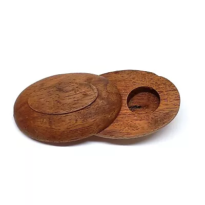 Vintage Oval Hinged Box Trinket Hard Wood Stash 2.5  • $14.99