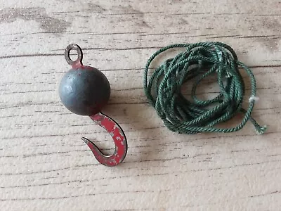 Meccano #57b Large Loaded Hook Med Red 1947-57 With Org Cord Some Wear • £1.99