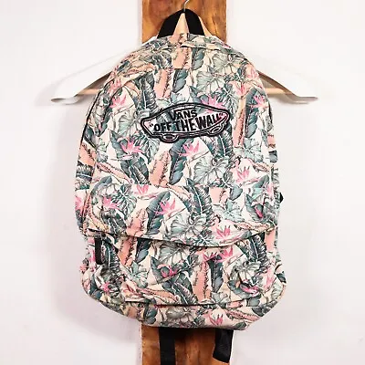 Vans Off The Wall Old Skool Realm Tropical Leaf Pattern Backpack Padded Straps • £25