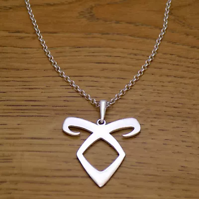 Solid 925 Sterling Silver Mortal Instruments Angelic Power Rune Necklace & Chain • $27