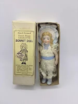 Vintage Hand Dressed French Bisque Charlotte Bonnet Replica Doll Shackman #4722 • $14.99