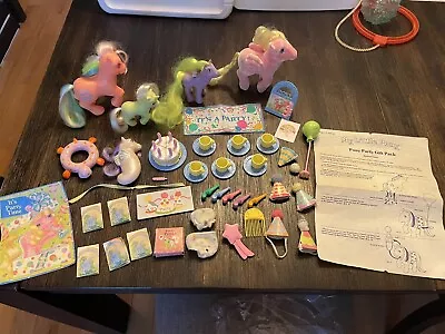 VTG My Little Pony Party Gift Pack Birthday Set Sea Ponies Accessories Lot 1985 • $150