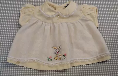 Vintage Cradle Togs Baby Yellow Dress Embroidered Bunny Newborn Short Sleeve  • $16.99