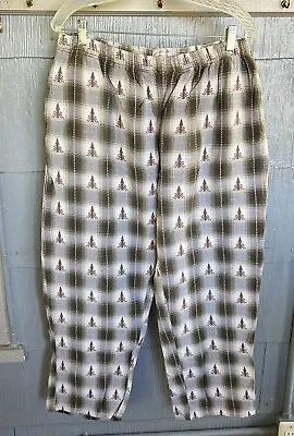 Flyshacker Pajama Sleep Pants Mens L Vintage Christmas Tree Plaid Cabin Lounge • $24.99