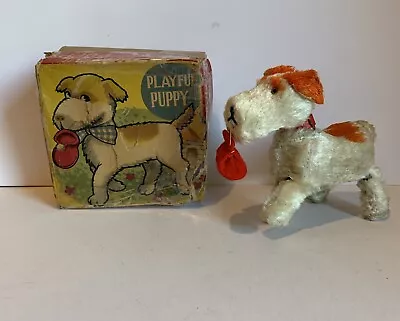 VTG 1960s ALPS MECHANICAL WINDUP PLAYFUL PUPPY.  WORKING-ORIGINAL BOX!! • $65