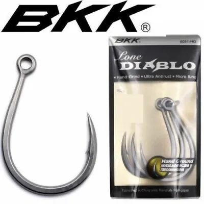 BKK Lone Diablo 8091-HG 5X Inline Hand Ground Single Fishing Hook - Choose Size  • $14.49