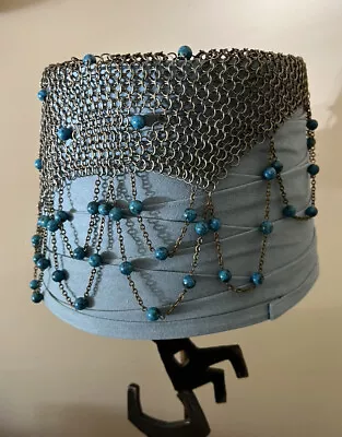 Vintage Chainmail Beaded Flapper Headdress Cap Egyptian • $124.95