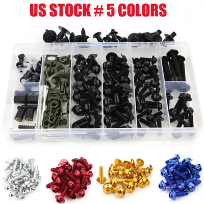 Multi-color CNC Motorcycle Complete Fairing Bolts Kit Bodywork Screws Nuts Black • $18.99