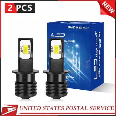 2Pcs H3 LED Fog Light Bulb Conversion Kit Super Bright White DRL Lamp 6000K 40W • $17.93