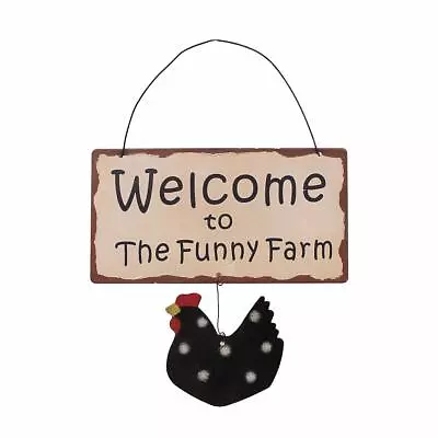 Welcome Sign Vintage Hanging Metal Chicken Decor For Door House Warming Gifts  • $9.99