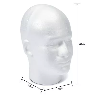Styrofoam Male Head Bulk 11 X6.5 X8.5  • $14.34