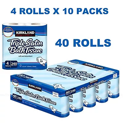 Kirkland Signature Triple Satin Tissue Paper Soft Absorbent 40 ROLLS  • £29.29