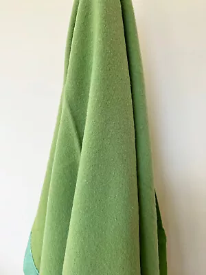 Vintage 100% Wool Blanket Spring Green 80”x 62” • $39.99