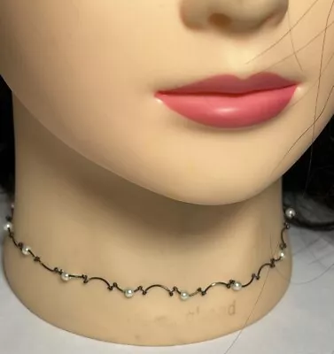 Afterthoughts Goth Glam Choker Necklace Curved  Barbell Tattoo Y2K 90'S G795 • $18.99