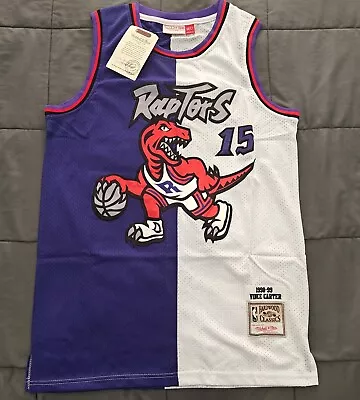 Vince Carter Mitchell &Ness Raptors 1998-99 Split HWC Jersey Size L • $54.95