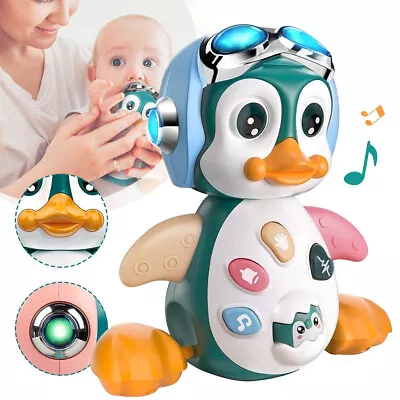 Baby Toys For 1 Year Old Penguin Dancing Crawling With Lights Boy Girl Gifts • $18.79