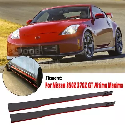 For Nissan 350Z 370Z GT Altima Maxima Side Skirt Extension Splitter Black + Red • $113.33