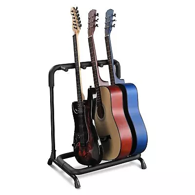 3 Three Multiple Guitar Folding Stand Bass Acoustic Guitar Holder Rack Display • $35.91