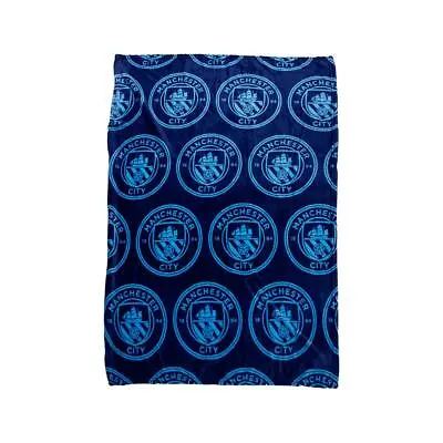 Manchester City FC Blanket Large Soft Fleece Throw Crest Football 100cm X 150cm • £16.99