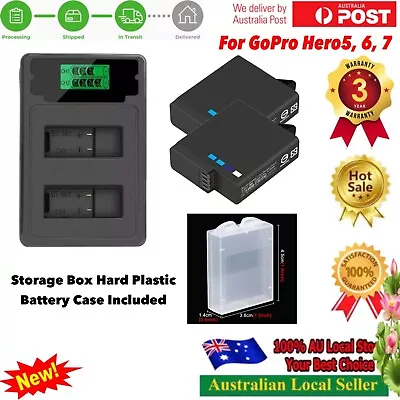 2x Battery Charger For GOPRO HERO 5 6 HERO 7 HERO BLACK 601-10197-00 +STORE BOX • $38.30