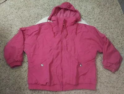 Pacific Trail Womens Pink Jacket Windbreaker Coat Hooded Pockets XL 1X • $15.99