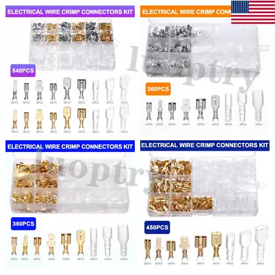 900X Assortment Male Female Spade Terminals Electrical Wire Crimp Connectors Kit • $8.16